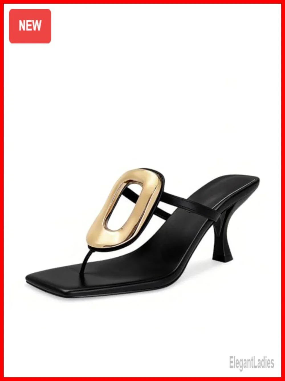 Kitten Heel Thong Sandals Square Toe Slingback Slip On Dressy Summer